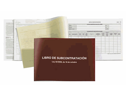 Libro Subcontratación Miquelrius A4 apaisado juego de 10 hojas autocopiativas en catalán